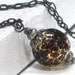 Champagne Pendant, Brown Hand Blown Glass Pendant, Gun Metal Necklace - Celebrate