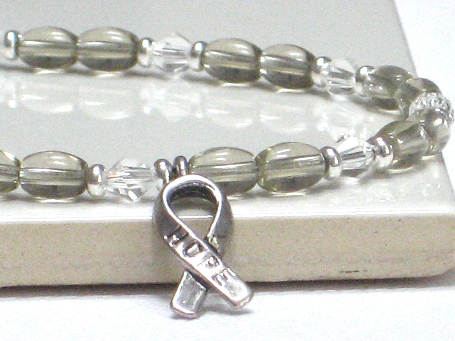 Diabetes Awareness Bracelet, JDRF, Gray Bracelet, Hope Bracelet