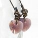Lavender Earrings, Lilac Swarovski Heart Crystals February Birthday Antiqued Brass Dangle Soft Fall Fashion - Grape Freeze