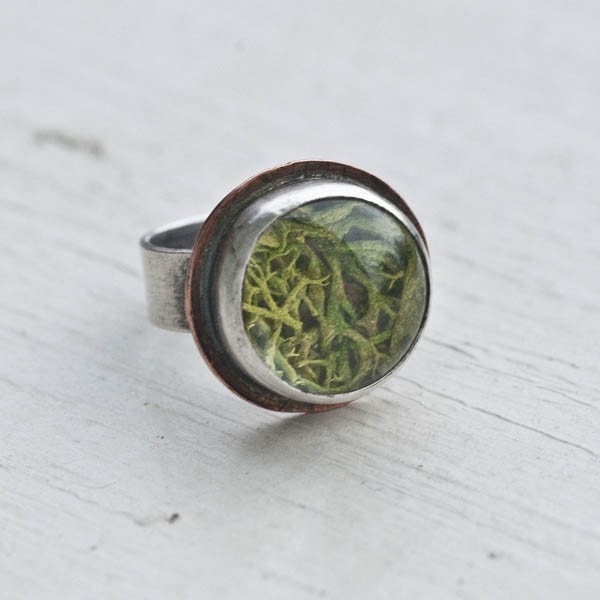 Sterling Moss Terrarium Ring