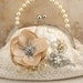 Bridal Clutch- Vintage Inspired Purse in Cream, Champagne and Ivory with Lace, Brooch, Pearls and Crystals