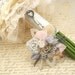 Boutonnieres - Set of 6 Groomsmen, Fathers of the Bride Boutonnieres, and Groom Boutonniere in Champagne, Ivory, Blush Pink and Grey