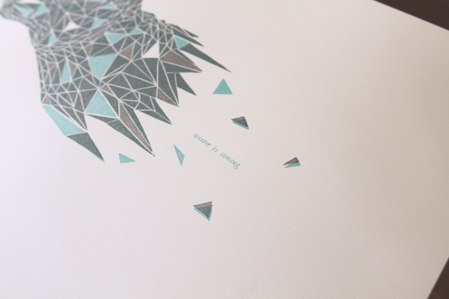 Winter is Coming - Sweet Letterpress Poster Inspired by the Game of Thrones