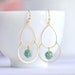 blue turquoise earrings - Gold hoop chandelier earrings - Gold and Turquoise earrings - Cute bridesmaids gift