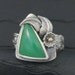 sterling silver and chrysoprase Mucha ring size 9.25