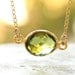Gold Green Peridot Quartz Necklace - August Birthstone Necklace, August Birthdays - 14KT Gold Fill