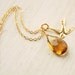 SALE 15 OFF Honey Citrine Necklace - Flying Swallow - Bird Charm Necklace, 14KT Gold Fill