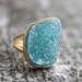 Blue Agate Druzy Ring - Aqua Blue - Adjustable, One of a Kind