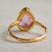 SALE 15 OFF Stacking Ring- Gemstone Ring- Gold Pink Quartz Ring - Princess Pink - Vermeil Gold