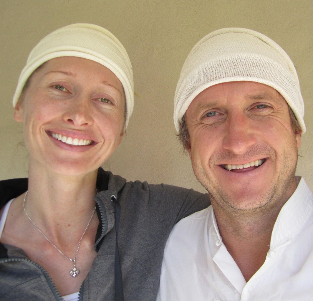 His and Hers White Kundalini Yoga Head wraps 2 head covers for Summer yoga and White Tantric wear