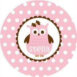 Personalized Children's Melamine Plate or Bowl--Simply Stella Owl