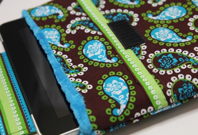iPad case sleeve - iPad 2 PADDED cover for Tablets- Pasture Paisley