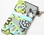 iPhone5 Case Sleeve /iPhone 4 Cover- PADDED - SeaBreeze  with pocket