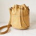 Vintage Coach Bucket Bag Light Yellow Leather Drawstring Bag