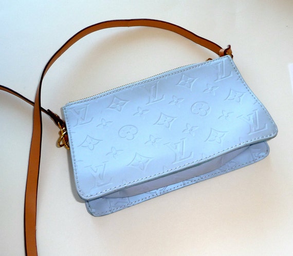 Items similar to handbag, Louis Vuitton, Paris, made in France, pearlized, baby blue, Mother&#39;s ...