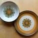 Vintage Set of Flower Power Fall Colors Down-to-Earth 1970s Plate and Bowl.