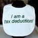 Tax Deduction Baby Bib in green
