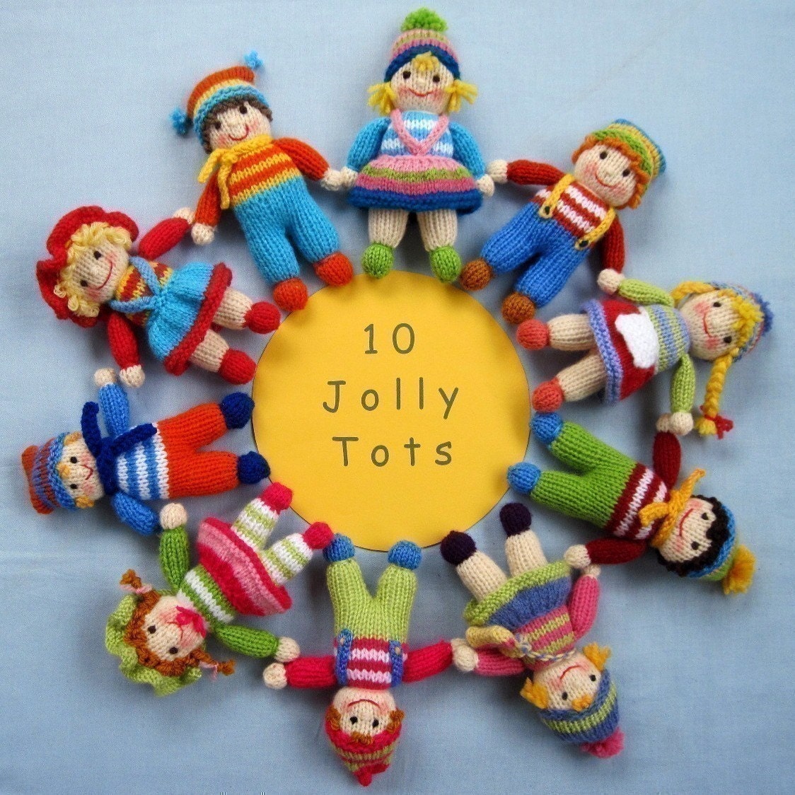Jolly Tots - toy dolls - INSTANT DOWNLOAD - PDF email knitting pattern - ePattern