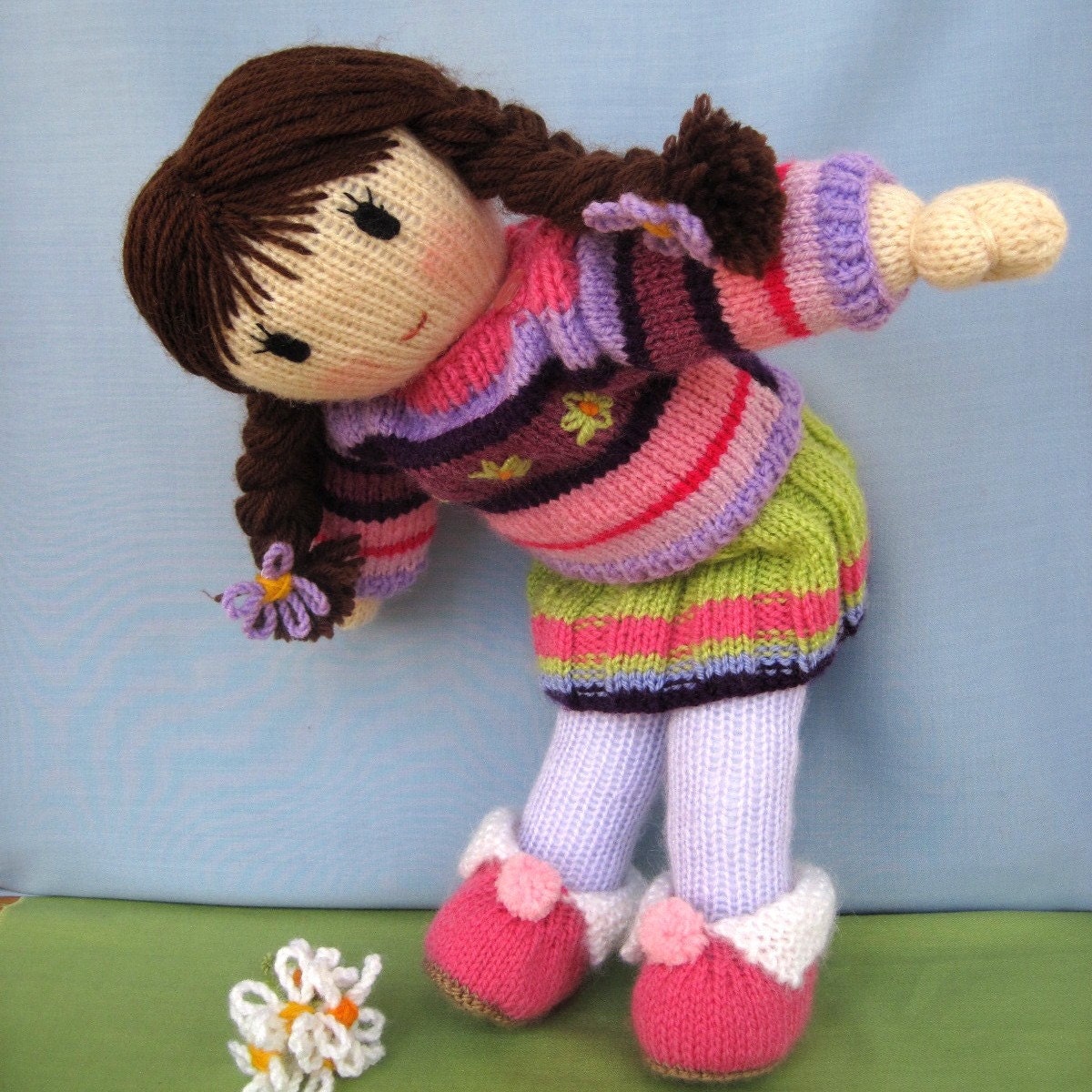 POSY - knitted toy doll - PDF email knitting pattern