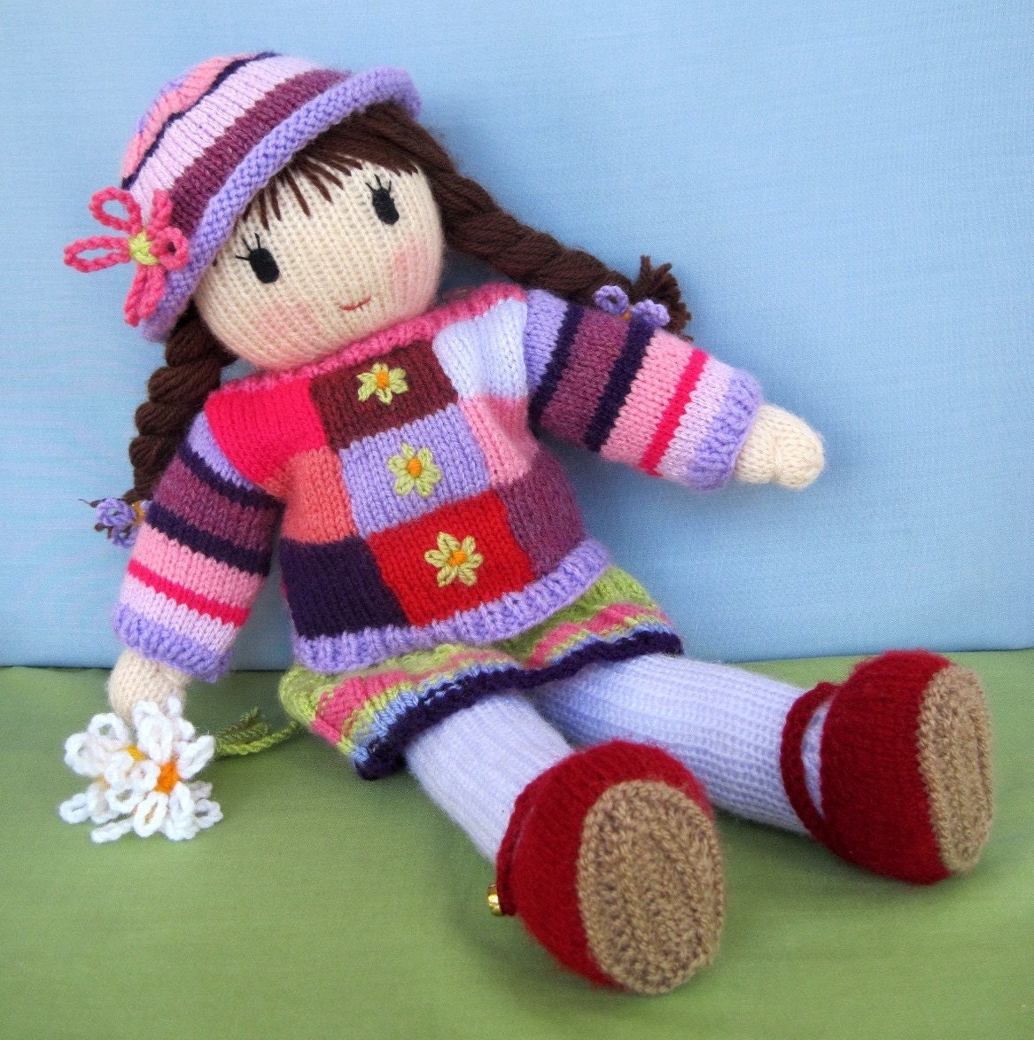 POSY - knitted toy doll - PDF email knitting pattern