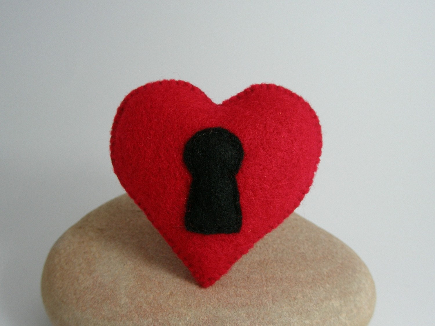 Keyhole Heart Brooch Pin