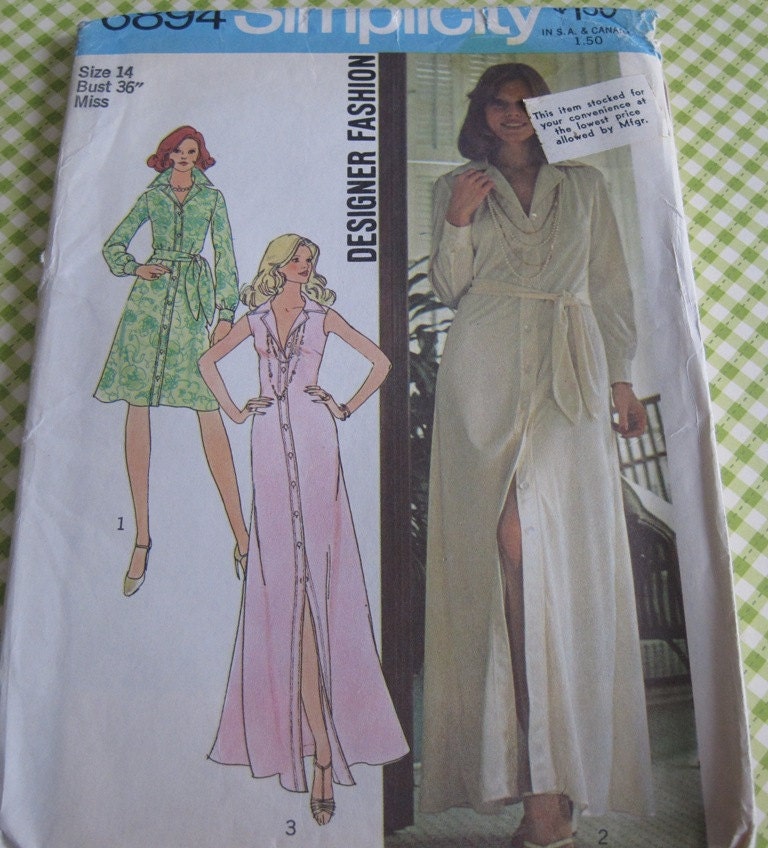 UNCUT Vintage Simplicity Sewing Pattern 6894 Misses' Dress..size 14...bust 36