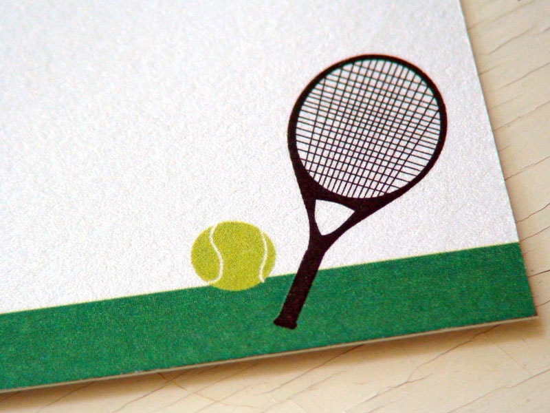 Tennis Personalized Stationery - Thank You Notes - Notecards - US Open - Wimbledon - Set of 10