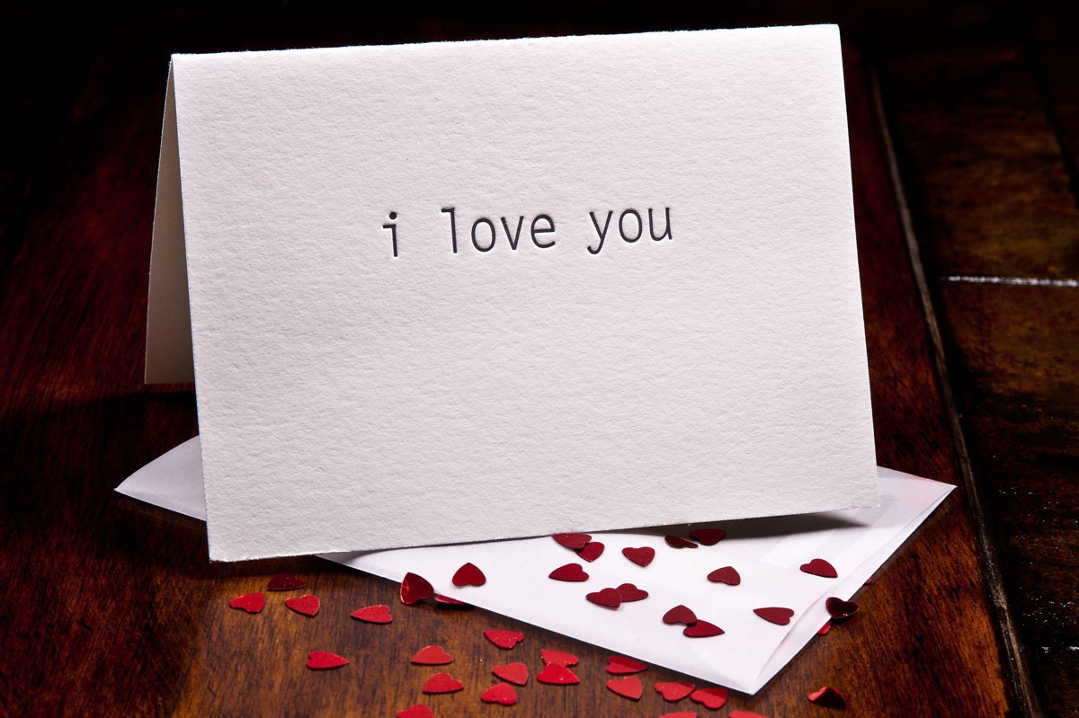 Confetti Love You letterpress card - single