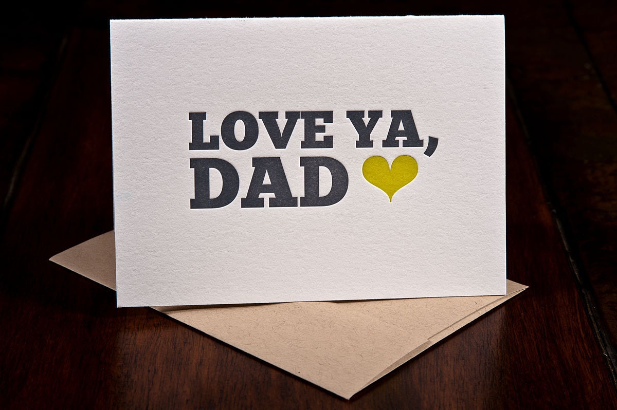 Love Ya Dad letterpress card - single