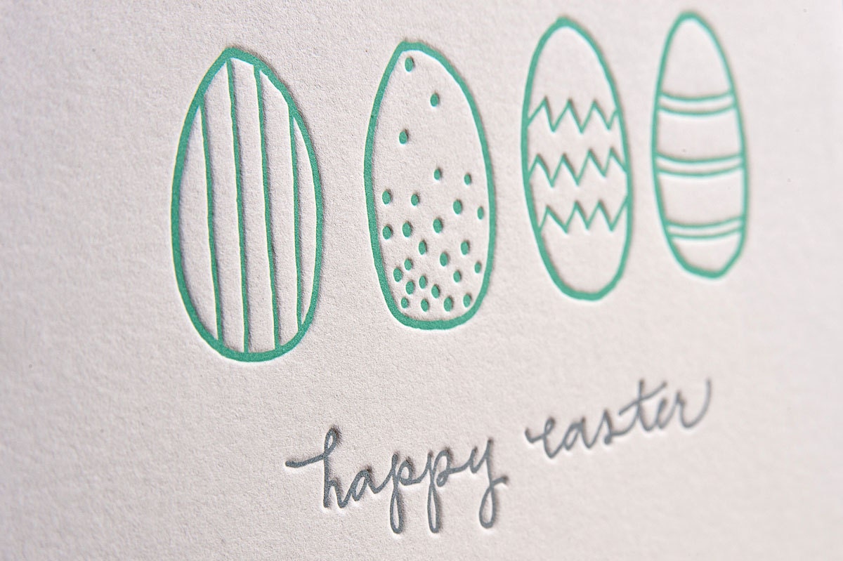 Easter Eggs letterpress card - set of six
