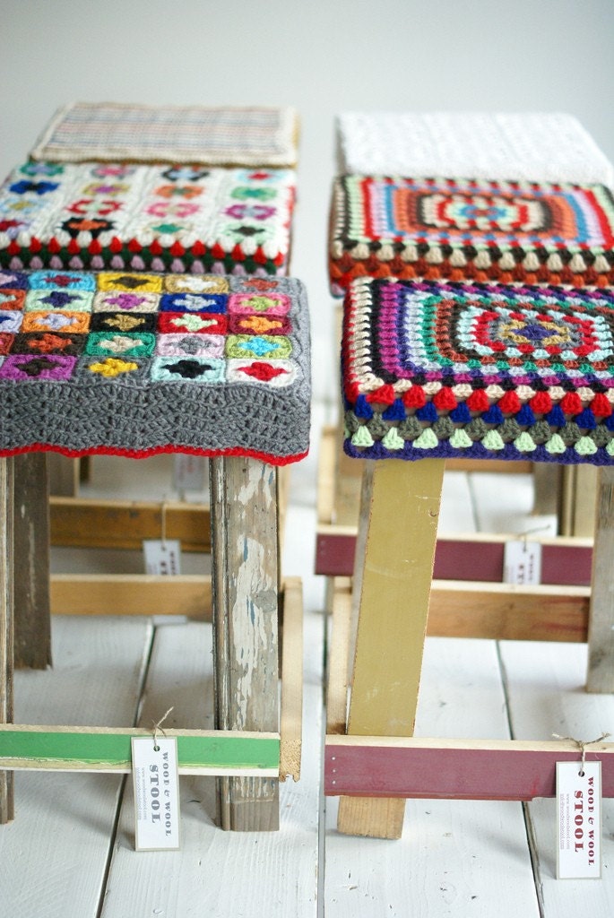 wood and wool stool