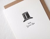 Letterpress Father's Day Card - Top Hat