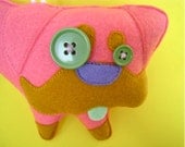 Dog Plush Felt Phone Dangler - Pink Felt Dog - Rottweiler