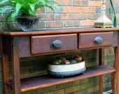 Sofa / Entry Table, Rustic Contemporary, Reclaimed Wood, Chocolate Brown Finish - Handmade