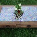 Large Coffee Table, Tile Mosaic, Reclaimed Wood, Rustic Contemporary, Natural Finish - Handmade