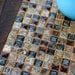 Coffee Table, Glass / Stone Tile Mosaic, Reclaimed Wood, Rustic Contemporary, "Roman Ruins", Dark Brown Wax Finish - Handmade