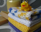 Set of 4 - Cotton XL LARGE 10.5X10.5 Brighten your day Cloths