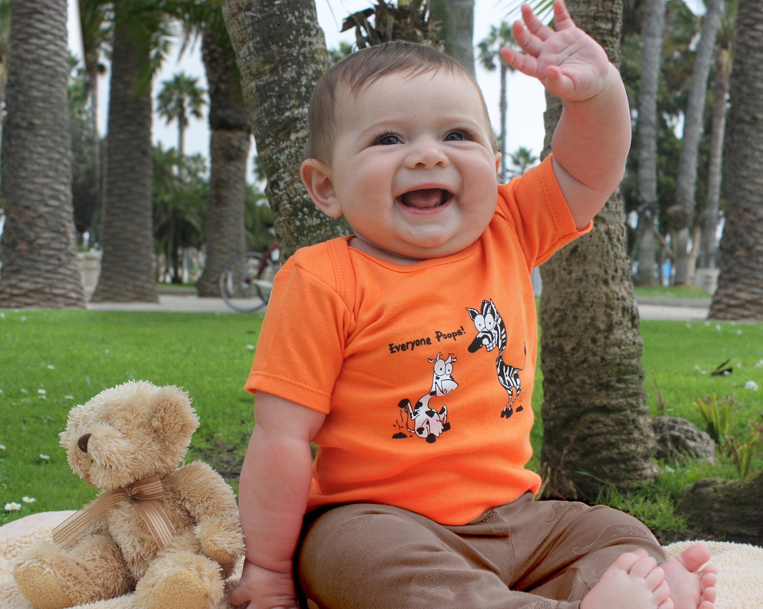 Orange Childrens Infant Size shirt - Everyone Poops