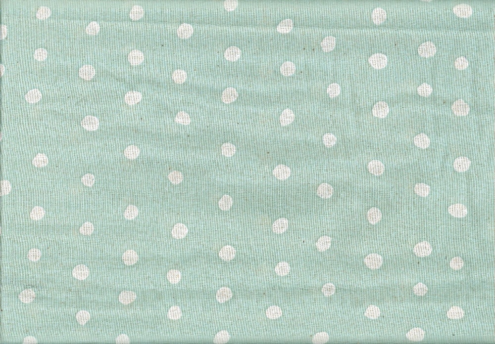 Nani Iro Pocho Mint Green with Natural Dots Double Gauze - 1 yard