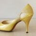 1950's heels / vintage late 50's patent heels / Maize Shimmer