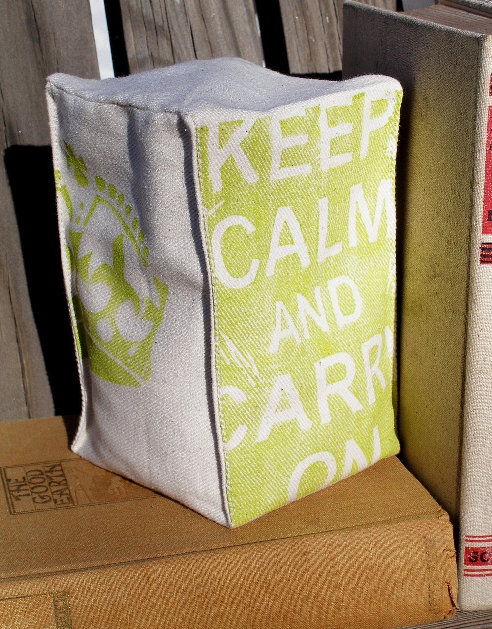 Lino Block Printed Fabric Bookend