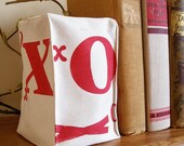 Hand Stamped XOXO Hugs and Kisses Bookend