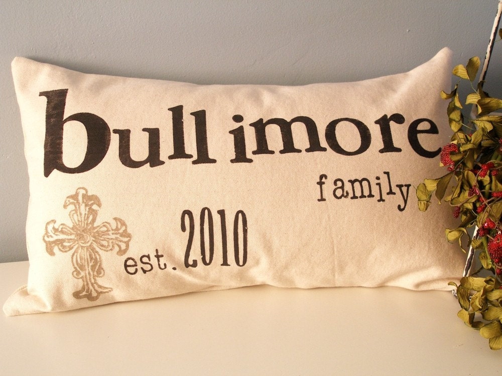 Family Name and Year Established Customized Pillow