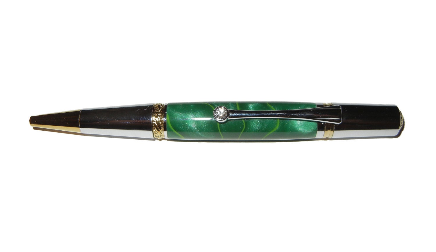 Emerald Green Majestic Squire Pen with Swarovski Crystal Clip Graduation Gift Idea