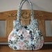 Handbag Everyday Purse Pale Blue Coral Brown Fabric