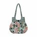 Handbag Everyday Purse Pale Blue Coral Brown Fabric