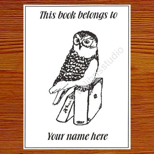 Ex Libris Book Owl 25 Personalized Booklabels Bookplates