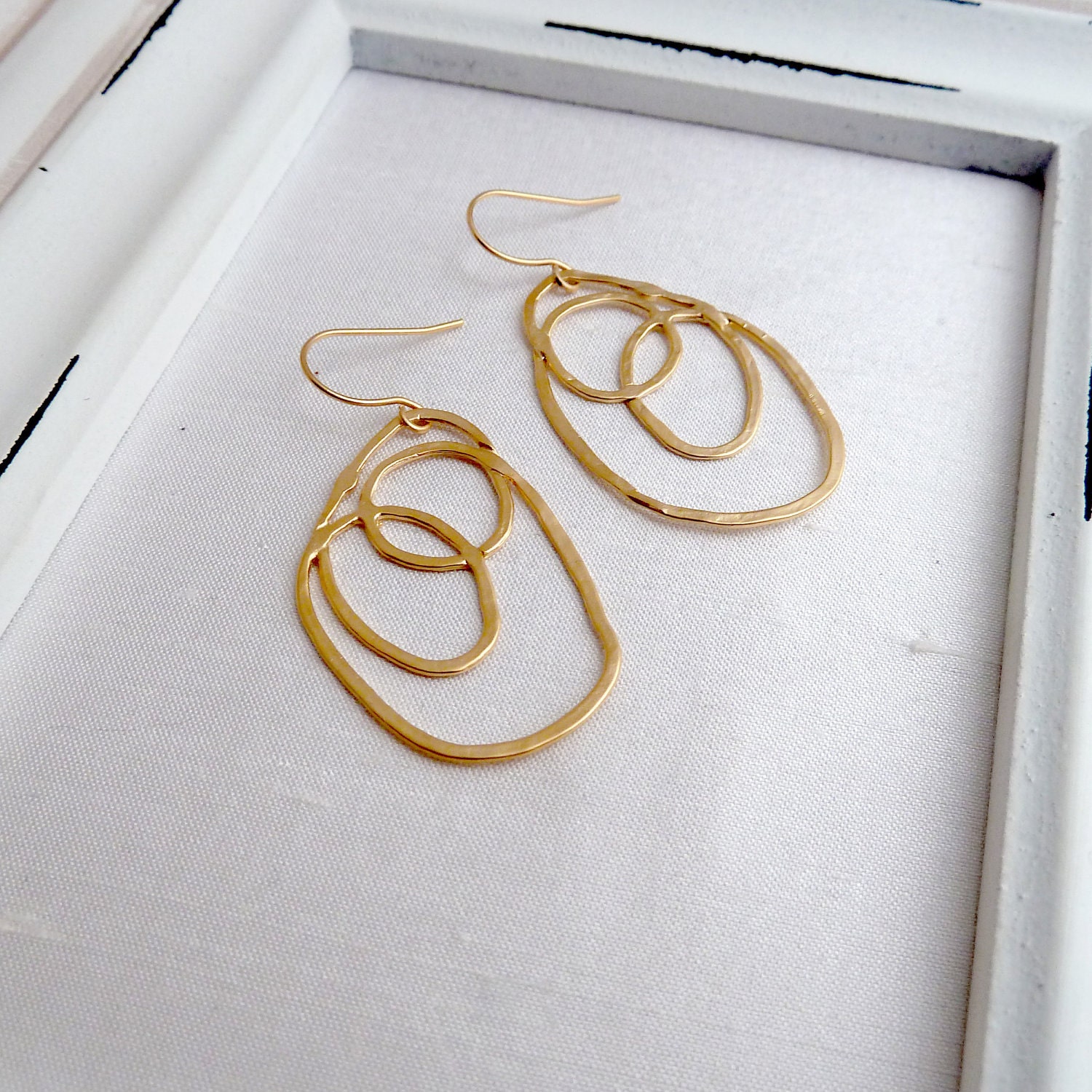 Abstract gold plated earrings - Kyoto