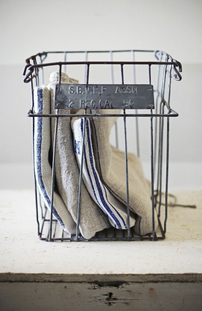 wire basket with original label