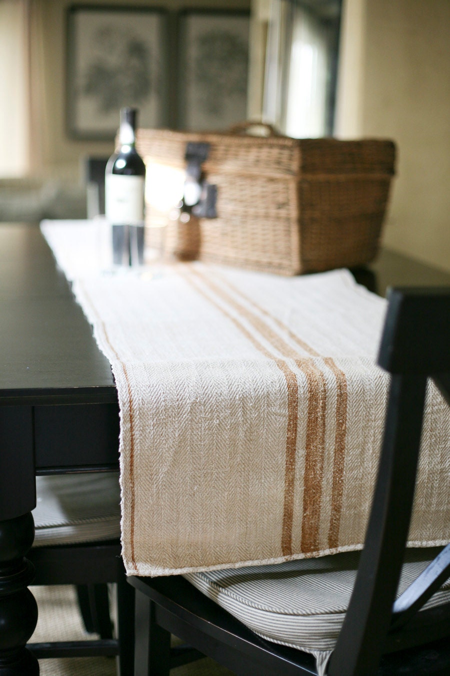 carmel grain sack table runner